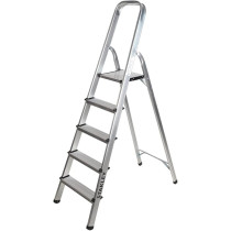 Stanley 5 Step Aluminium Ladder With Non-Slip Rubber Edge Guards