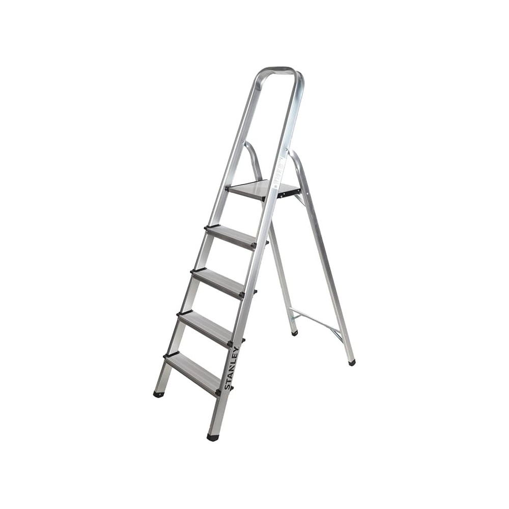 Stanley 5 Step Aluminium Ladder With Non-Slip Rubber Edge Guards