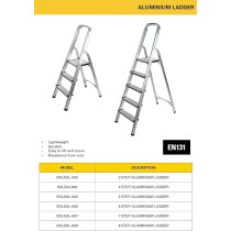 Stanley 5 Step Aluminium Ladder With Non-Slip Rubber Edge Guards