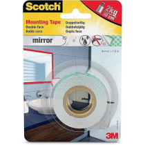 Scotch Double Sided Mount Mirror Tape For Fixing Mirrors Special for Humid Environments, 19mm x 1.5m
