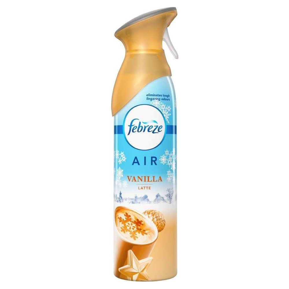 Febreze Long Lasting Air Freshener Mist Spray Odor Eliminator With Vanilla Latte Fragrance 300ml