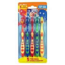 Dr Fresh Kids Mixed Toothbrush Blisters Pack Of 5, Multicolour
