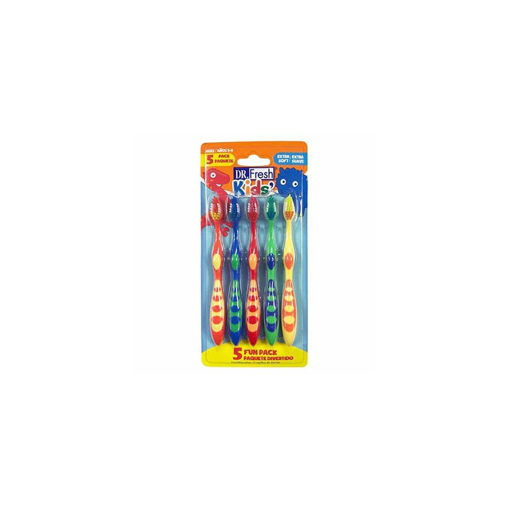 Dr Fresh Kids Mixed Toothbrush Blisters Pack Of 5, Multicolour
