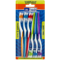 Dr Fresh Mixed Toothbrush Blisters Pack Of 6, Multicolour