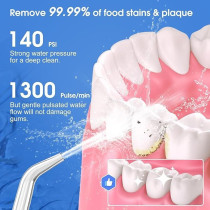 H2ofloss Water Flosser Professional Cordless Dental Oral Irrigator Portable and Rechargeable IPX7 Waterproof Water Flossing For Teeth Cleaning, 300ml Reservoir Home And Travel (HF-6)