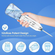 H2ofloss Water Flosser Professional Cordless Dental Oral Irrigator Portable and Rechargeable IPX7 Waterproof Water Flossing For Teeth Cleaning, 300ml Reservoir Home And Travel (HF-6)