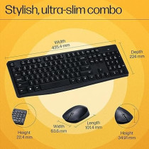 HP Wireless Keyboard and Mouse Combo, CS10, Black