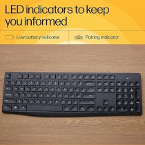 HP Wireless Keyboard and Mouse Combo, CS10, Black