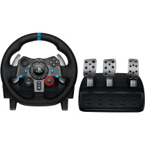 Logitech G29 Driving Force Racing Wheel and Floor Pedals, Real Force Feedback, Stainless Steel Paddle Shifters for PS5, PS4, PC, Mac, Black