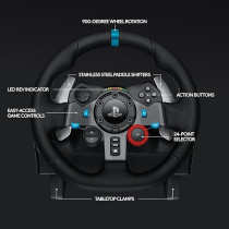 Logitech G29 Driving Force Racing Wheel and Floor Pedals, Real Force Feedback, Stainless Steel Paddle Shifters for PS5, PS4, PC, Mac, Black
