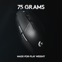 Logitech G303 Shroud Edition Wireless Gaming Mouse, LIGHTSPEED HERO 25K 25,600 DPI 75 Grams 5-Buttons, PC Black