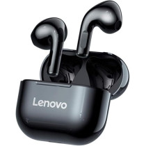 Lenovo LivePods LP40 TWS Semi-In-Ear Earbuds BT 5.0 True Wireless Earbuds with Touch Control Handsfree Call Stereo Sound Noise Cancelling Headphones with Two-Ear Design, Black