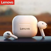 Lenovo LivePods LP40 TWS Semi-In-Ear Earbuds BT 5.0 True Wireless Earbuds with Touch Control Handsfree Call Stereo Sound Noise Cancelling Headphones with Two-Ear Design, Black