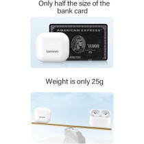 Lenovo LivePods LP40 TWS Semi-In-Ear Earbuds BT 5.0 True Wireless Earbuds with Touch Control Handsfree Call Stereo Sound Noise Cancelling Headphones with Two-Ear Design, Black