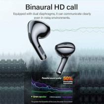 Lenovo LivePods LP40 TWS Semi-In-Ear Earbuds BT 5.0 True Wireless Earbuds with Touch Control Handsfree Call Stereo Sound Noise Cancelling Headphones with Two-Ear Design, Black