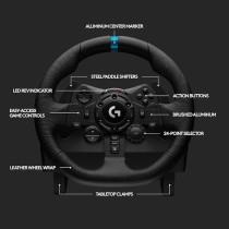 Logitech G923 Racing Wheel and Pedals, TRUEFORCE Feedback, Responsive Driving Design, Dual Clutch Launch Control, Genuine Leather Steering Wheel Cover, for PS5, PS4, PC, Mac, Black