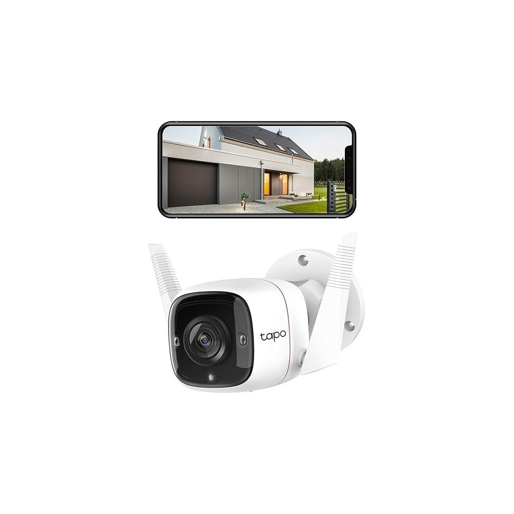 TP-Link Tapo 2K HD Security Camera Outdoor Wired, IP66 Weatherproof, Motion/Person Detection, Works with Alexa And Google Home, Built-in Siren w/Night Vision, Cloud/SD Card Storage, 2-Way Audio, C310, White