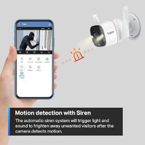 TP-Link Tapo 2K HD Security Camera Outdoor Wired, IP66 Weatherproof, Motion/Person Detection, Works with Alexa And Google Home, Built-in Siren w/Night Vision, Cloud/SD Card Storage, 2-Way Audio, C310, White