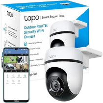 TP-Link Tapo 1080p Full HD Outdoor Pan/Tilt Security Wi-Fi Camera, 360 Degree Motion Detection, IP65 Weatherproof, Night Vision, Cloud And SD Card Storage, Works with Alexa And Google Home, Tapo C500, White
