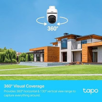 TP-Link Tapo 1080p Full HD Outdoor Pan/Tilt Security Wi-Fi Camera, 360 Degree Motion Detection, IP65 Weatherproof, Night Vision, Cloud And SD Card Storage, Works with Alexa And Google Home, Tapo C500, White