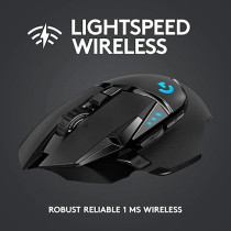 Logitech G Logitech G502 Lightspeed Wireless Gaming Mouse, Hero 25K Sensor, 25,600 Dpi, Rgb, Adjustable Weights, 11 Programmable Buttons, Long Battery Life, On-Board Memory, Pc / Mac, Black