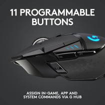 Logitech G Logitech G502 Lightspeed Wireless Gaming Mouse, Hero 25K Sensor, 25,600 Dpi, Rgb, Adjustable Weights, 11 Programmable Buttons, Long Battery Life, On-Board Memory, Pc / Mac, Black