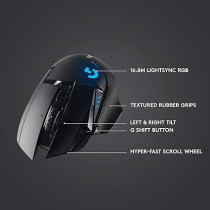 Logitech G Logitech G502 Lightspeed Wireless Gaming Mouse, Hero 25K Sensor, 25,600 Dpi, Rgb, Adjustable Weights, 11 Programmable Buttons, Long Battery Life, On-Board Memory, Pc / Mac, Black