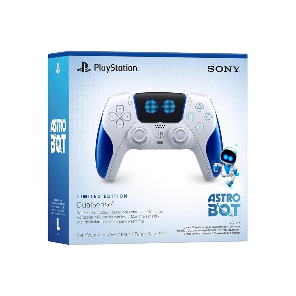 Sony PS5 Astrobot Dualsense Wireless Controller, White/Blue
