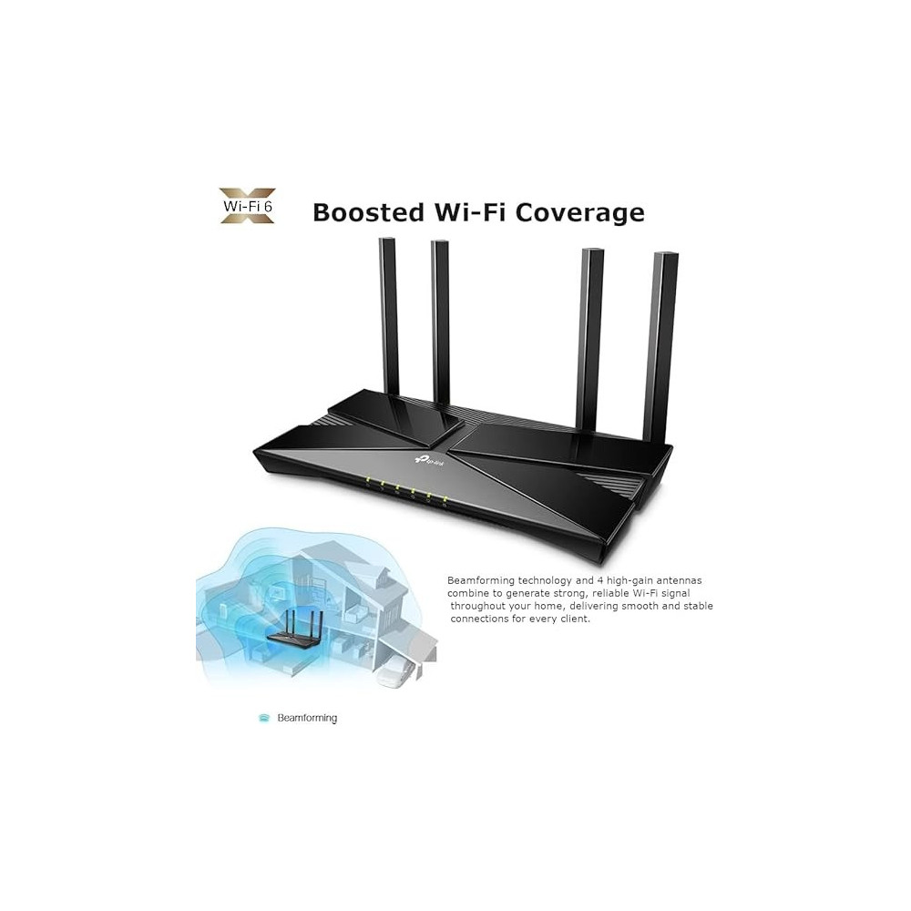 TP-Link Archer Ax10 Next-Gen Wi-Fi 6 Router, AX1500 Mbps Gigabit Dual Band Wireless, Onemesh Supported, Beamforming And Mu-Mimo, Ideal For Gaming Xbox/PS5/Steam And 4K, Works With Alexa