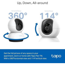 TP-Link Tapo Pan/Tilt Ai Home Security Wi-Fi Camera Identifies People, Pets, And Vehicles/Abnormal Sound Detection, Two-Way Audio, Flexible Storage And Hands-Free Operation - C220