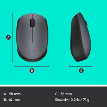 Logitech M170 Mouse Radio Optical Grey, Black 3 Buttons