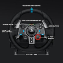 Logitech G29 Driving Force Racing Wheel and Floor Pedals, Real Force Feedback, Stainless Steel Paddle Shifters, Leather Steering Wheel Cover For PS5/PS4/PC/Mac, Black