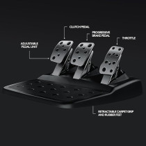 Logitech G29 Driving Force Racing Wheel and Floor Pedals, Real Force Feedback, Stainless Steel Paddle Shifters, Leather Steering Wheel Cover For PS5/PS4/PC/Mac, Black