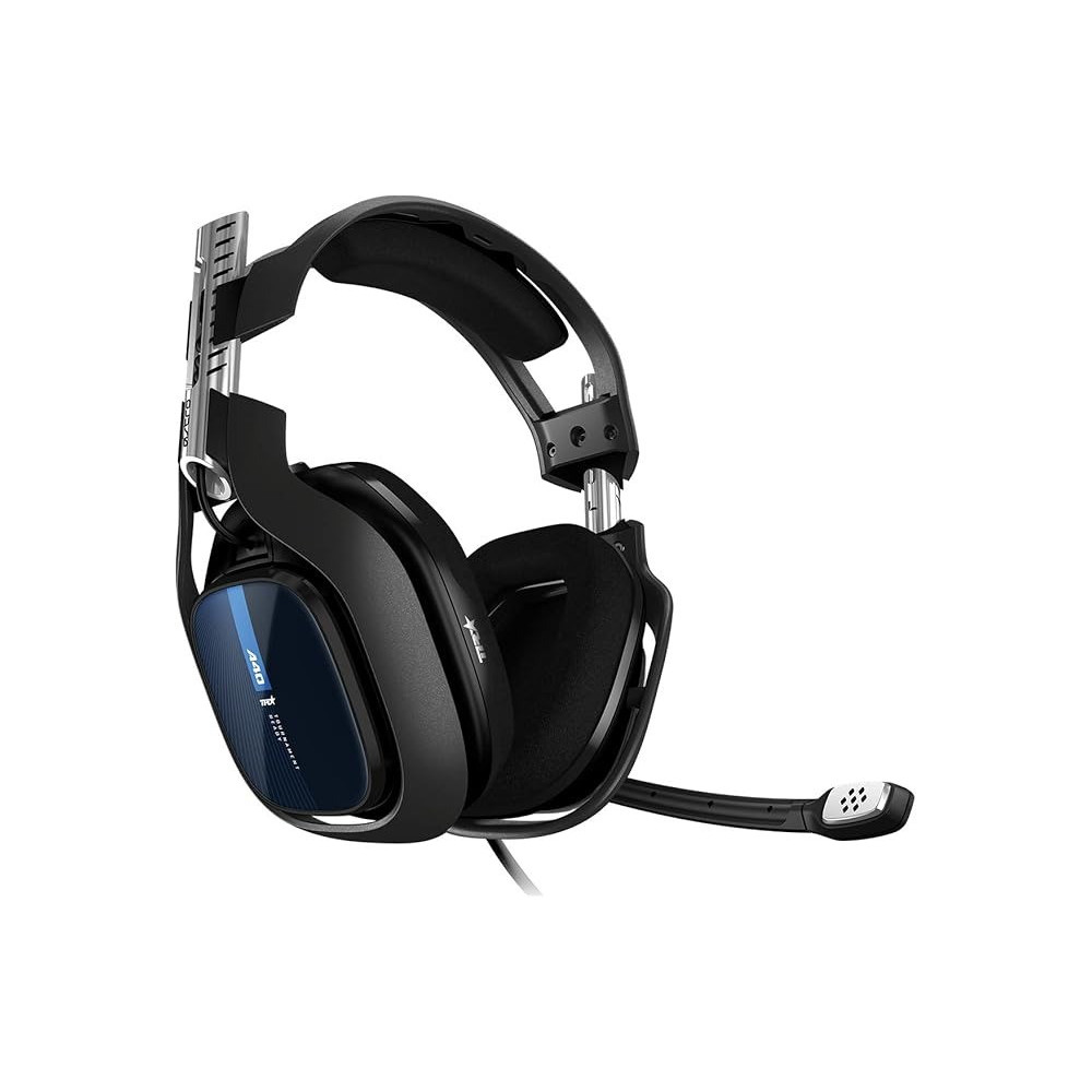 Astro Gaming A40 TR Wired Gaming Headset, ASTRO Audio V2, Dolby ATMOS, 3.5mm Audio Jack, Swappable Mic, for PS5, PS4, PC, Mac, Nintendo Switch, Mobile, Black/Blue, 939-001664