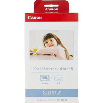 Canon For Selphy Cp Canon Kp-108In Color Ink Paper Set Postcard Size 100X148Mm 108-Sheets For Selphy Cp