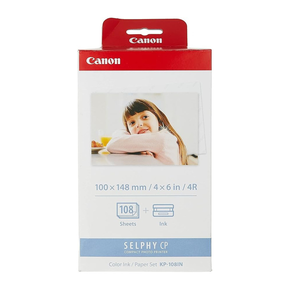 Canon For Selphy Cp Canon Kp-108In Color Ink Paper Set Postcard Size 100X148Mm 108-Sheets For Selphy Cp