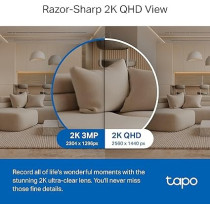 TP-Link Tapo 2K QHD Pan/Tilt Security Camera for Pet Camera, Baby Monitor, Motion Detection, Motion Tracking, 2-Way Audio, Night Vision, Cloud And SD Card Storage, Works w/Alexa And Google Home, C220, White