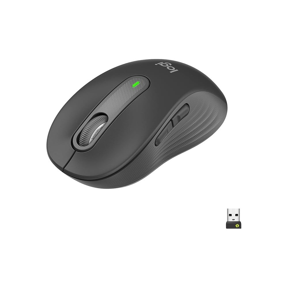Logitech Signature M650 Wireless Mouse For Small to Medium Sized Hands, Silent Clicks, Customizable Side Buttons, Bluetooth, for PC/Mac/Multi-Device/Chromebook, Graphite