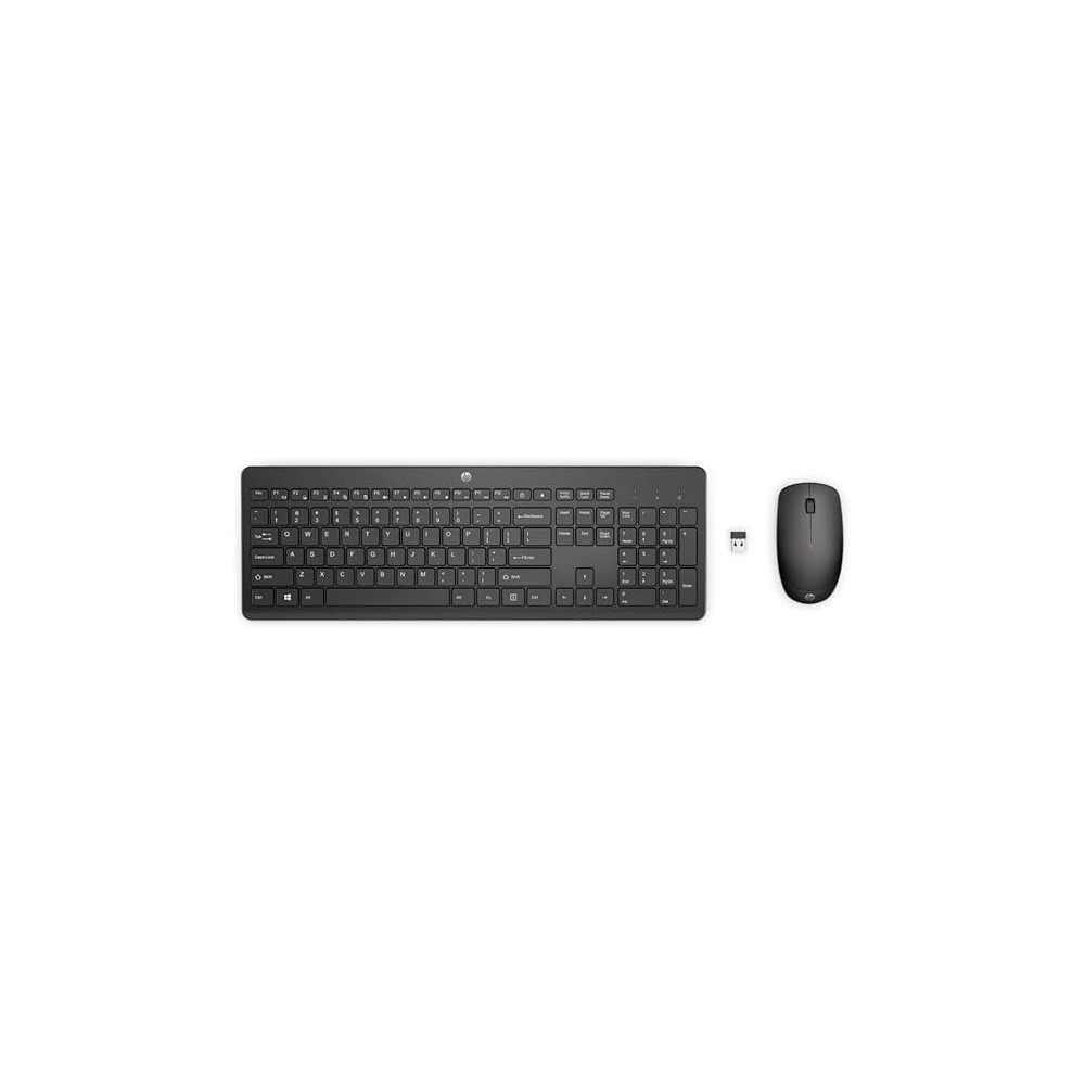 HP 230 Wireless Keyboard and Mouse Combo Set, 2.4 GHz Wireless USB-A Nano Receiver, Up to 1600 dpi, Up to 16 Months Battery Life, Black, 18H24AA