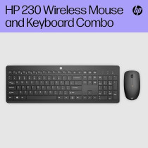 HP 230 Wireless Keyboard and Mouse Combo Set, 2.4 GHz Wireless USB-A Nano Receiver, Up to 1600 dpi, Up to 16 Months Battery Life, Black, 18H24AA