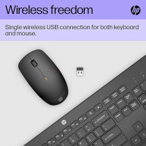 HP 230 Wireless Keyboard and Mouse Combo Set, 2.4 GHz Wireless USB-A Nano Receiver, Up to 1600 dpi, Up to 16 Months Battery Life, Black, 18H24AA