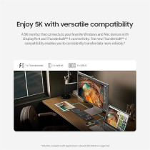 Samsung 27-Inch ViewFinity S9 IPS 5K Monitor With Thunderbolt 4, Mini-DisplayPort, Matte Display, 4K Slimfit Camera, Slim Metal Design, AirPlay, Smart TV Apps, Gaming Hub, For Windows And Mac