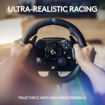 Logitech G923 Racing Wheel And Pedals For Xbox Series X/S, Xbox One And PC Featuring Trueforce Up To 1000 Hz Force Feedback, Responsive Pedal, Dual Clutch Launch Control, And Genuine Leather Wheel