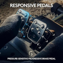 Logitech G923 Racing Wheel And Pedals For Xbox Series X/S, Xbox One And PC Featuring Trueforce Up To 1000 Hz Force Feedback, Responsive Pedal, Dual Clutch Launch Control, And Genuine Leather Wheel