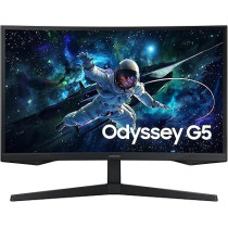 Samsung 27 Inches Odyssey G5 G55C QHD Curved Gaming Monitor, 165Hz Refresh Rate And 1ms Response Time (MPRT), 1000R Curved Screen, AMD FreeSync, Middle East Version (New Launch), LS27CG552EMXUE