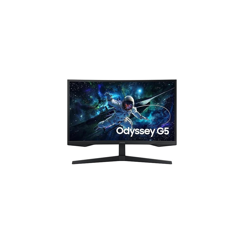 Samsung 27 Inches Odyssey G5 G55C QHD Curved Gaming Monitor, 165Hz Refresh Rate And 1ms Response Time (MPRT), 1000R Curved Screen, AMD FreeSync, Middle East Version (New Launch), LS27CG552EMXUE