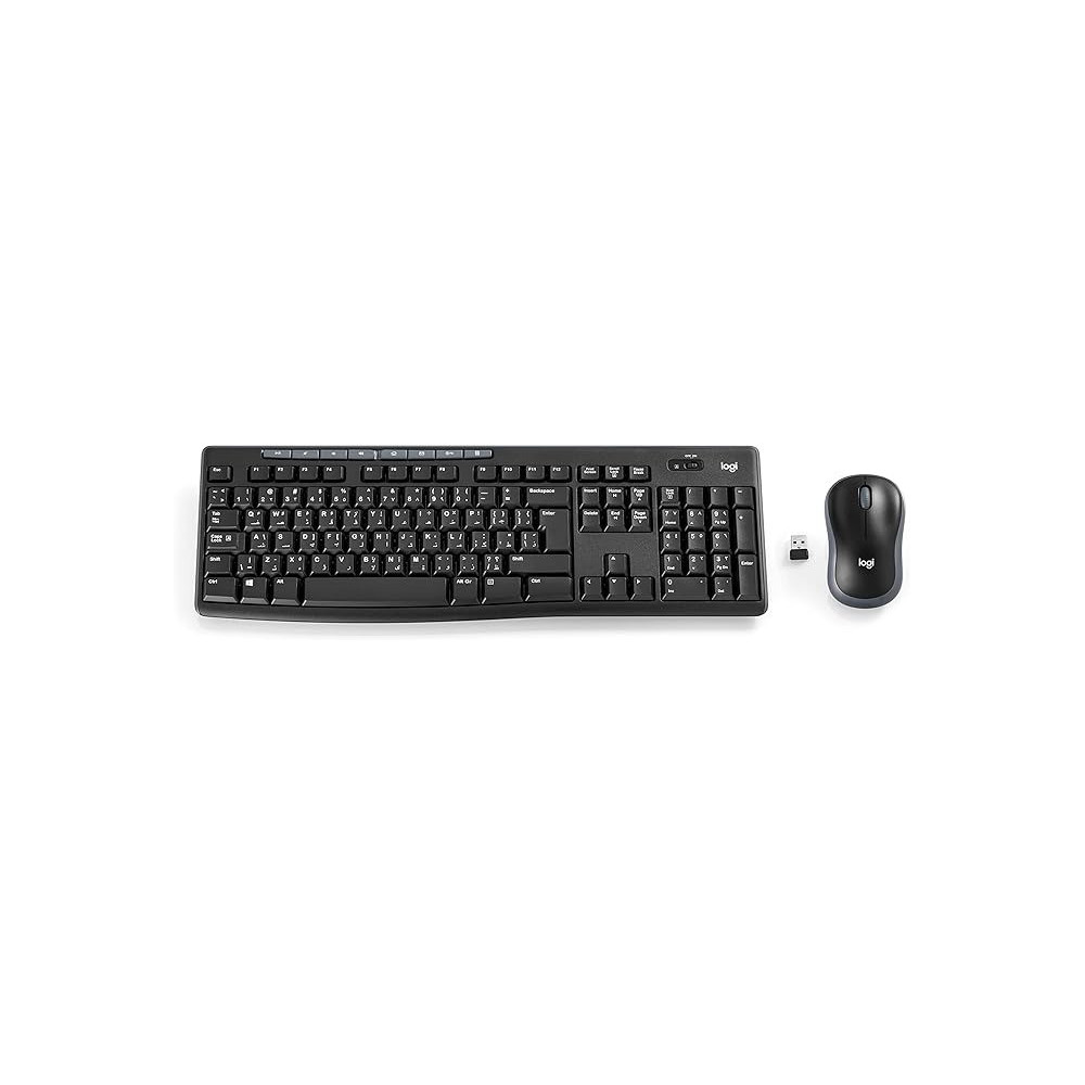 Logitech Mk270 Wireless Keyboard And Mouse Combo For Windows, 2.4 Ghz Wireless, Compact Wireless Mouse, 8 Multimedia And Shortcut Keys, 2 Year Battery Life, Pc/Laptop, Black