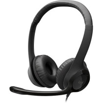 Logitech H390 Wired Headset For PC/Laptop, Stereo Headphones With Noise Cancelling Microphone, USB-A, In-Line Controls, Works With Chromebook, Black
