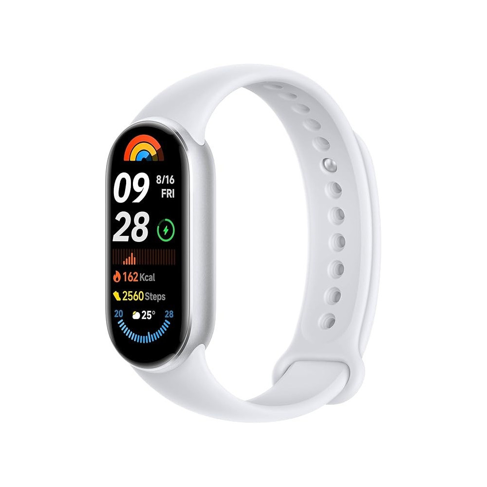 Xiaomi Smart Band 9 Glacier Silver, 1.62 Inches AMOLED Display, Touchscreen, Multisport Tracker, Activity Tracker, Heart Rate Monitor, Bluetooth connectivity