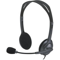 Logitech H111 Wired Headset, Stereo Headphones With Noise Cancelling Microphone, 3.5 mm Audio Jack, Pc/Mac/Laptop/Smartphone/Tablet, Black, Large